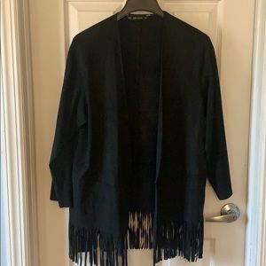 Suede fringed Zara sweater